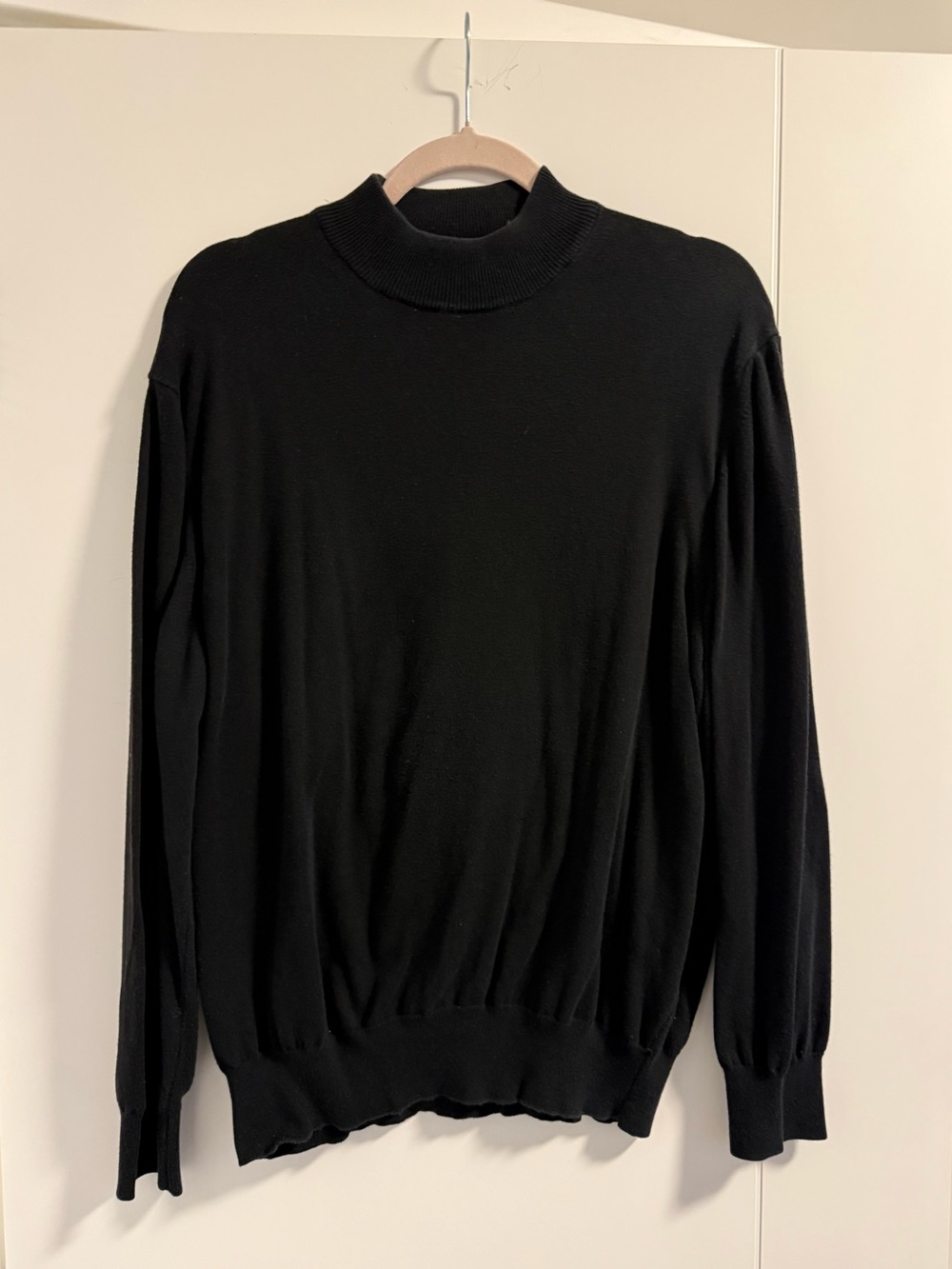 Toscano large black pullover sweater long sleeve italy minimal classic luxury